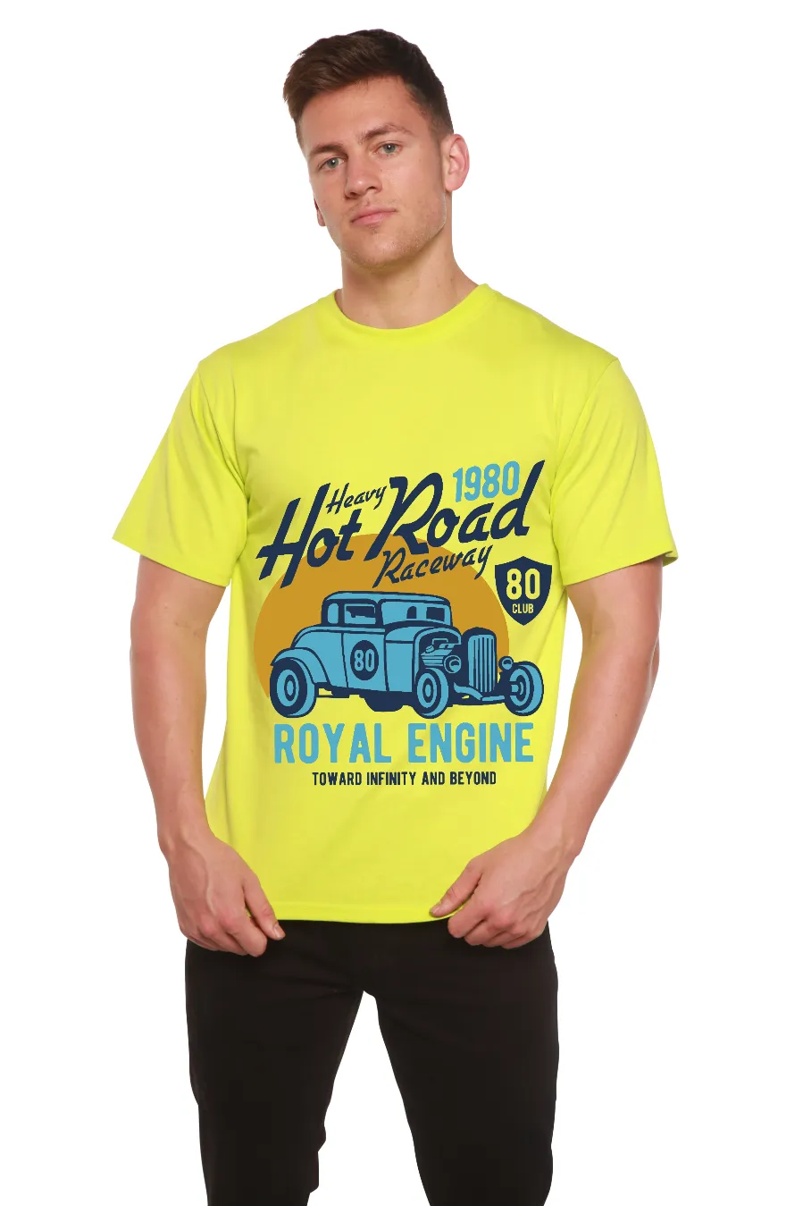 Heavy Hot Road Men's Bamboo Viscose/Organic Cotton Short Sleeve Graphic T-Shirt