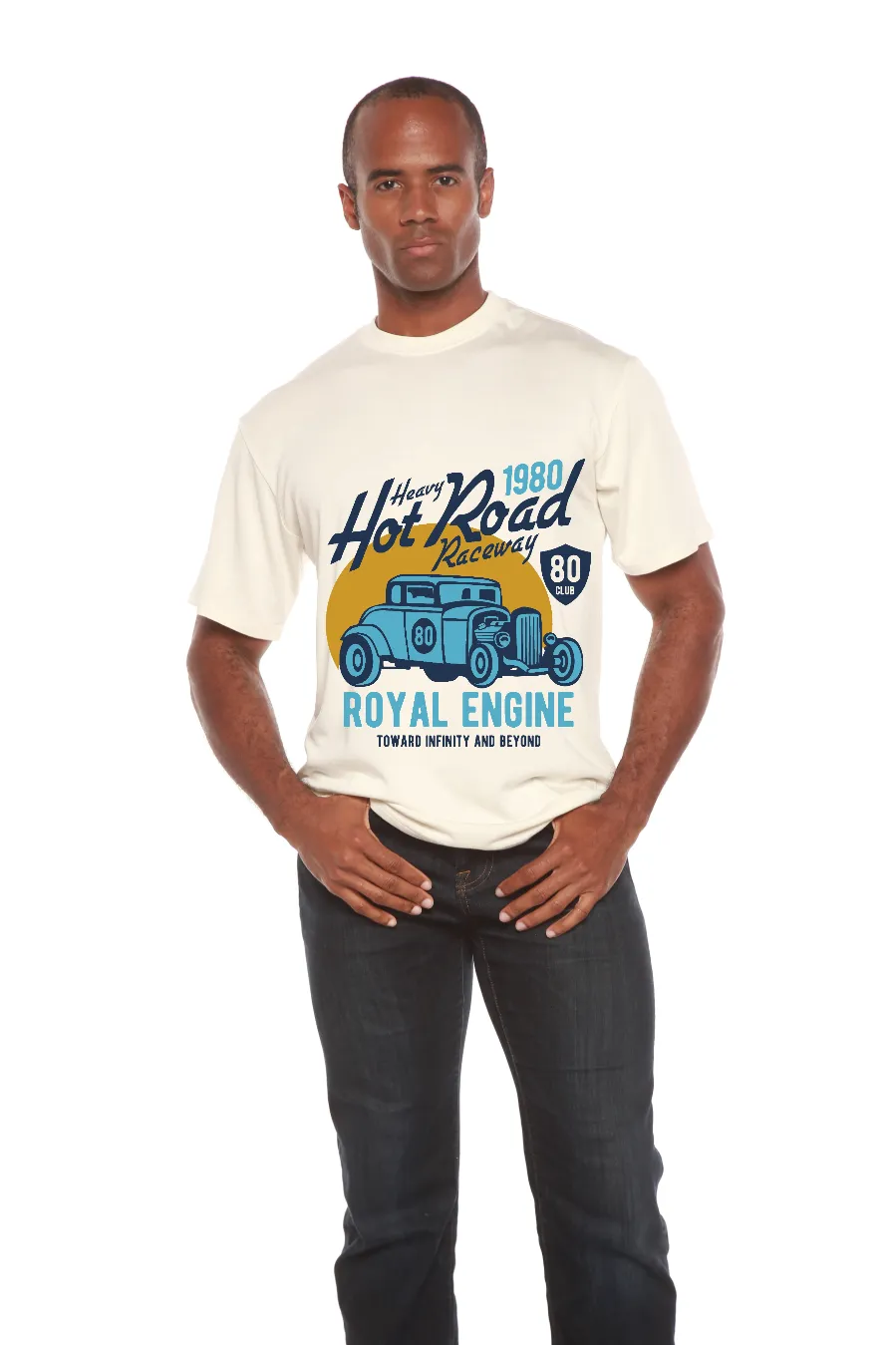 Heavy Hot Road Men's Bamboo Viscose/Organic Cotton Short Sleeve Graphic T-Shirt