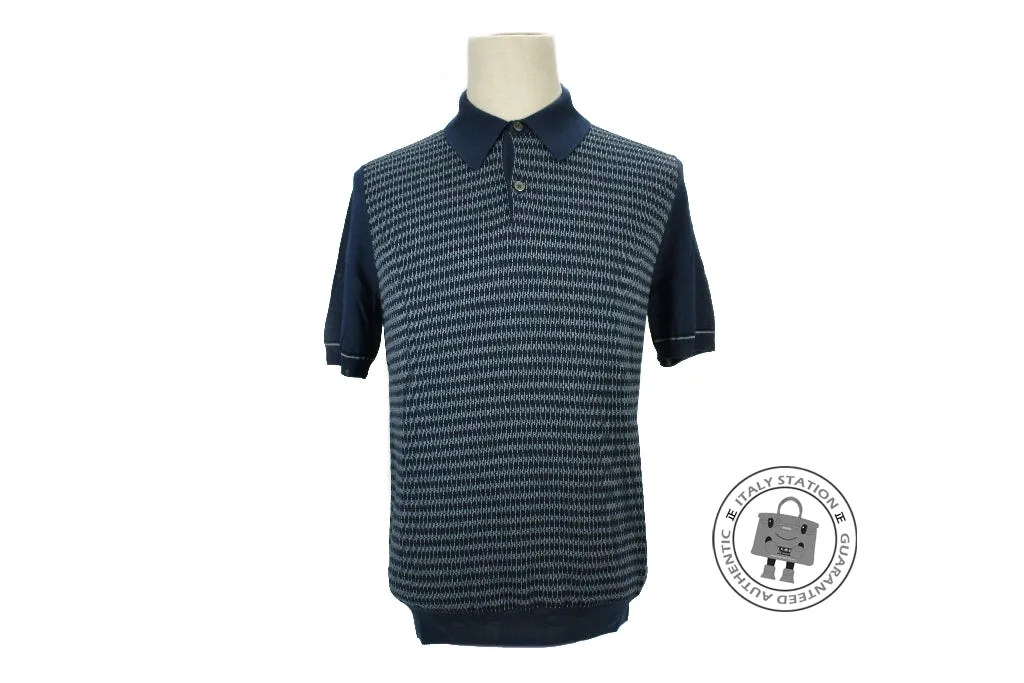 Hermes 437370HA Polo Manches Courtes Ocean / 07 Cotton L Polo Shirts