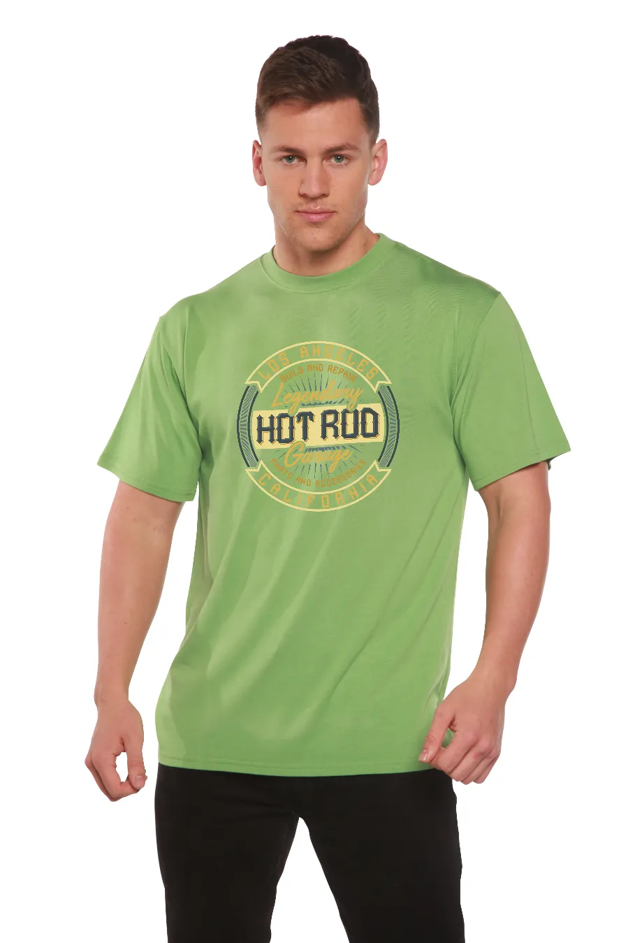HOT ROO Men's Bamboo Viscose/Organic Cotton Short Sleeve Graphic T-Shirt