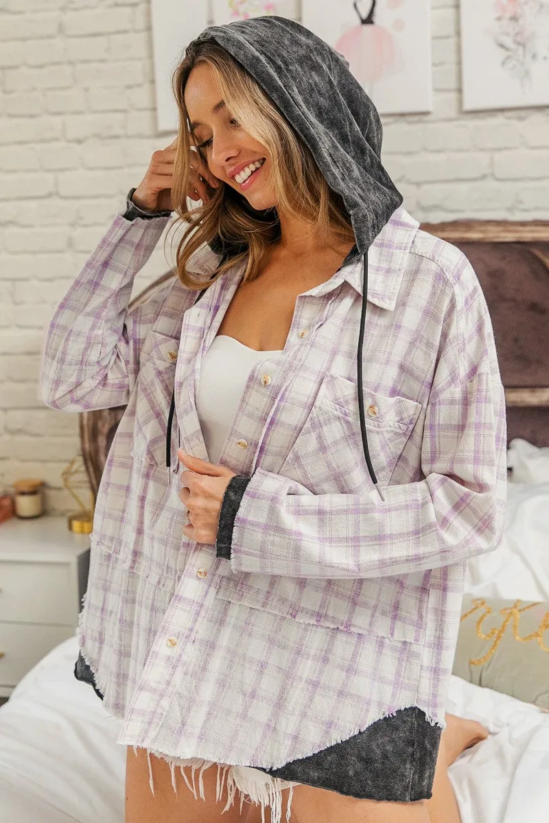 IP4483 | CASUAL CHECK SHIRTS WITH HOOD