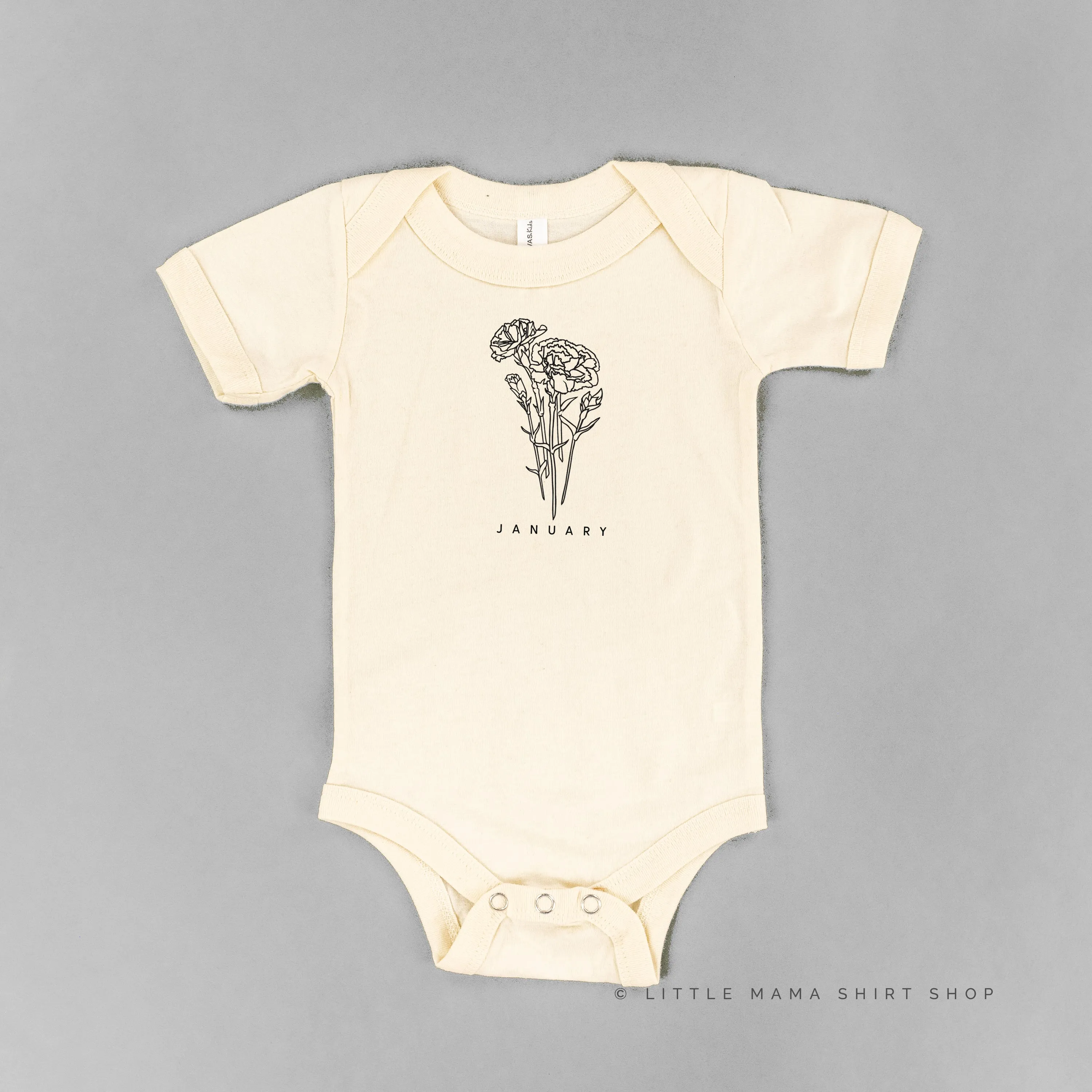 JANUARY BIRTH FLOWER - Carnation - Short Sleeve Child Shirt