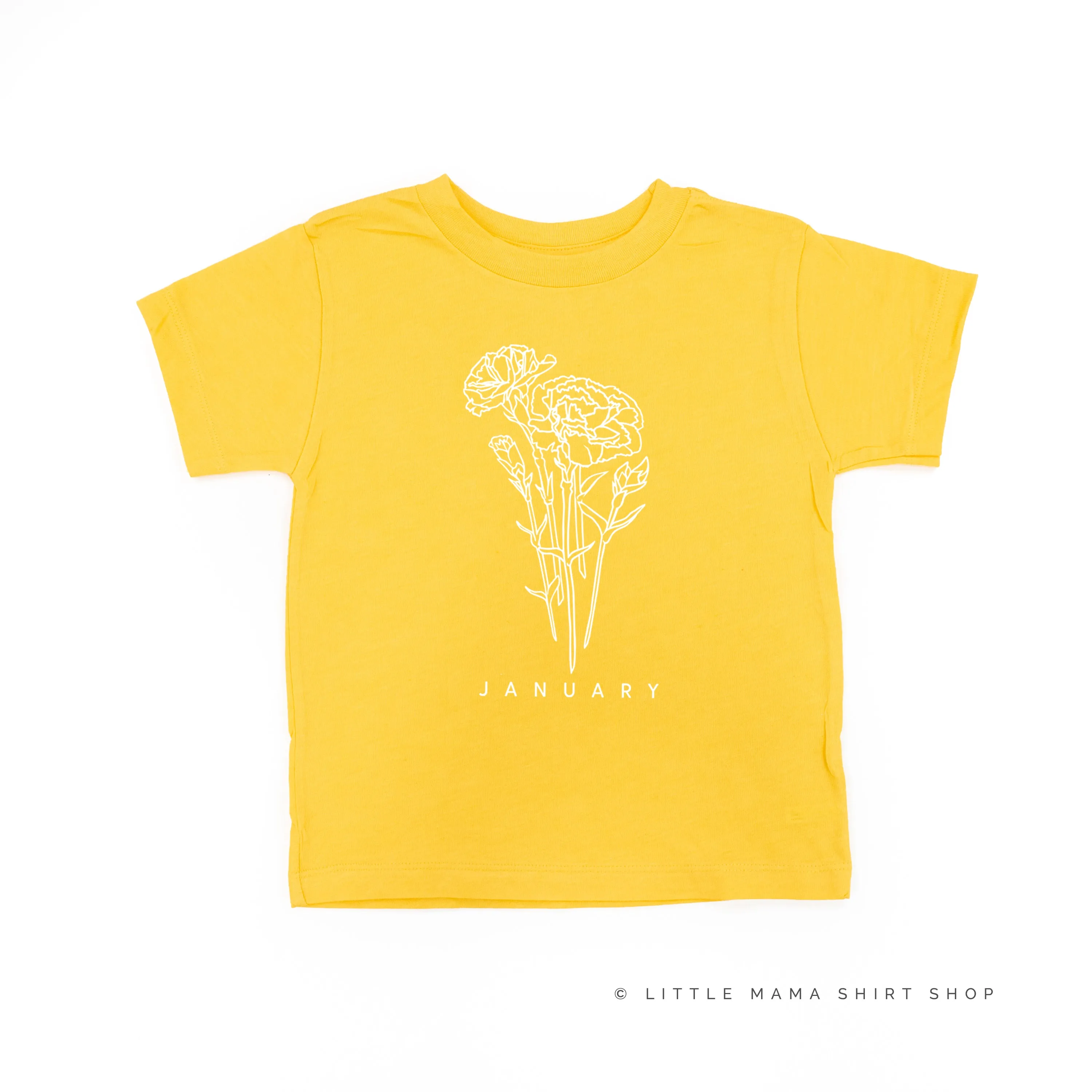 JANUARY BIRTH FLOWER - Carnation - Short Sleeve Child Shirt