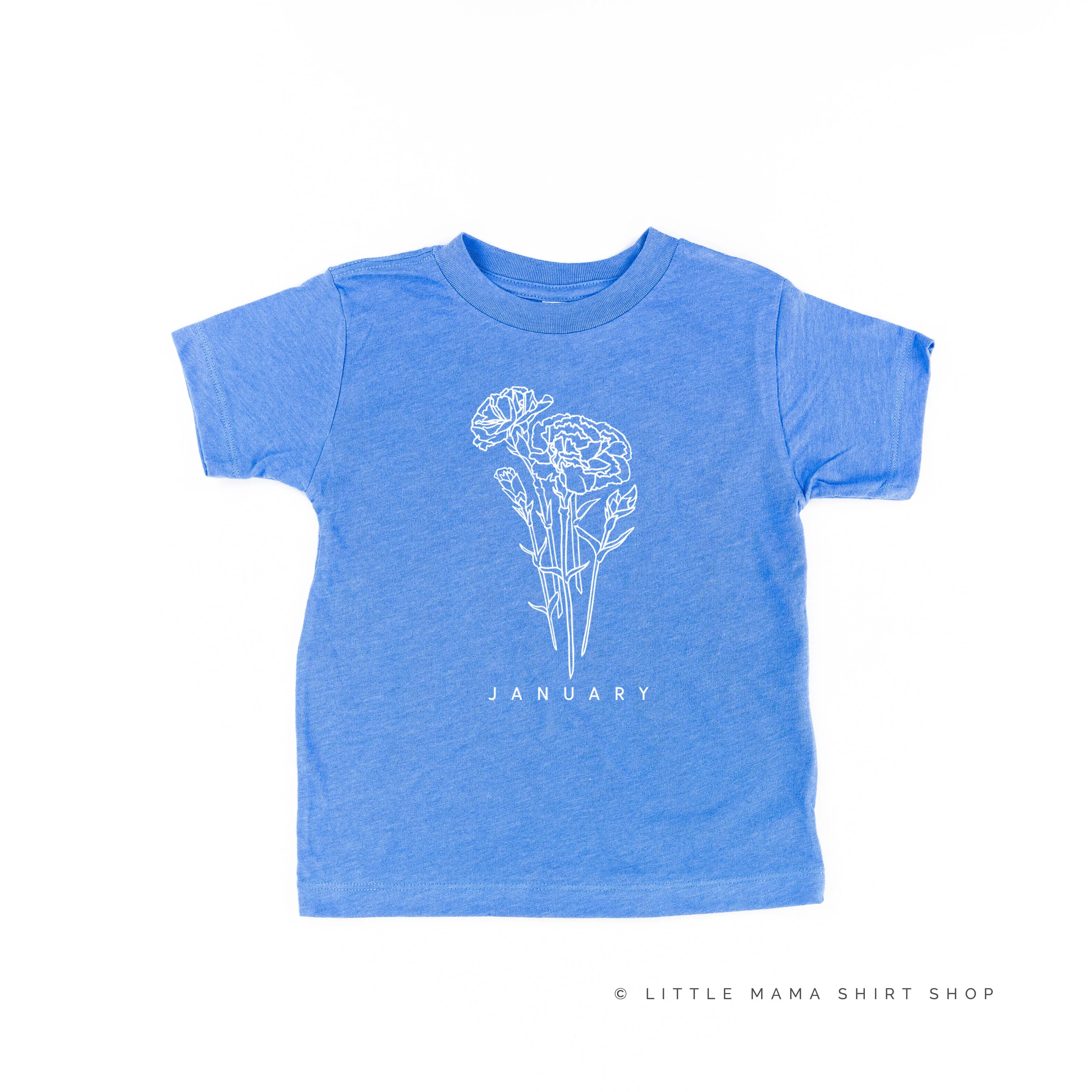 JANUARY BIRTH FLOWER - Carnation - Short Sleeve Child Shirt