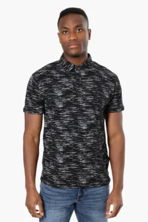 Jay Y. Ko Patterned Button Up Polo Shirt - Black