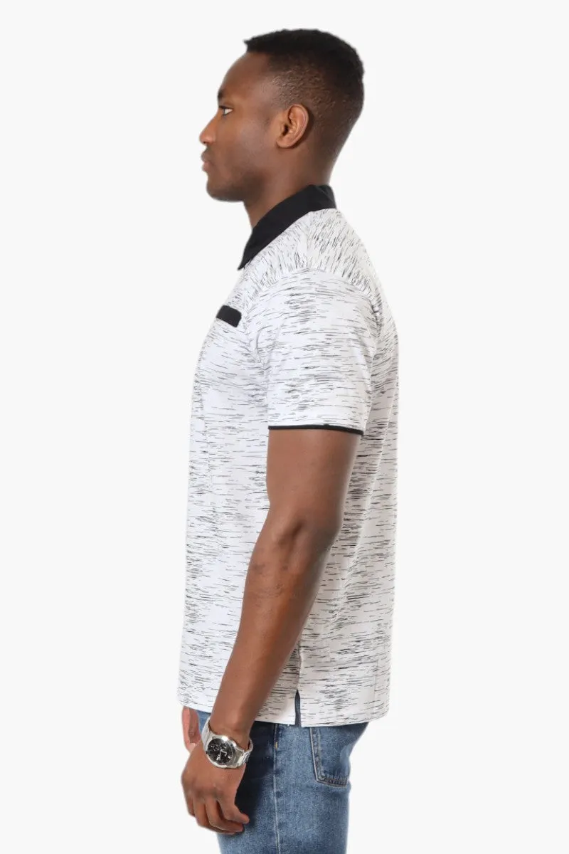 Jay Y. Ko Patterned Front Pocket Polo Shirt - White