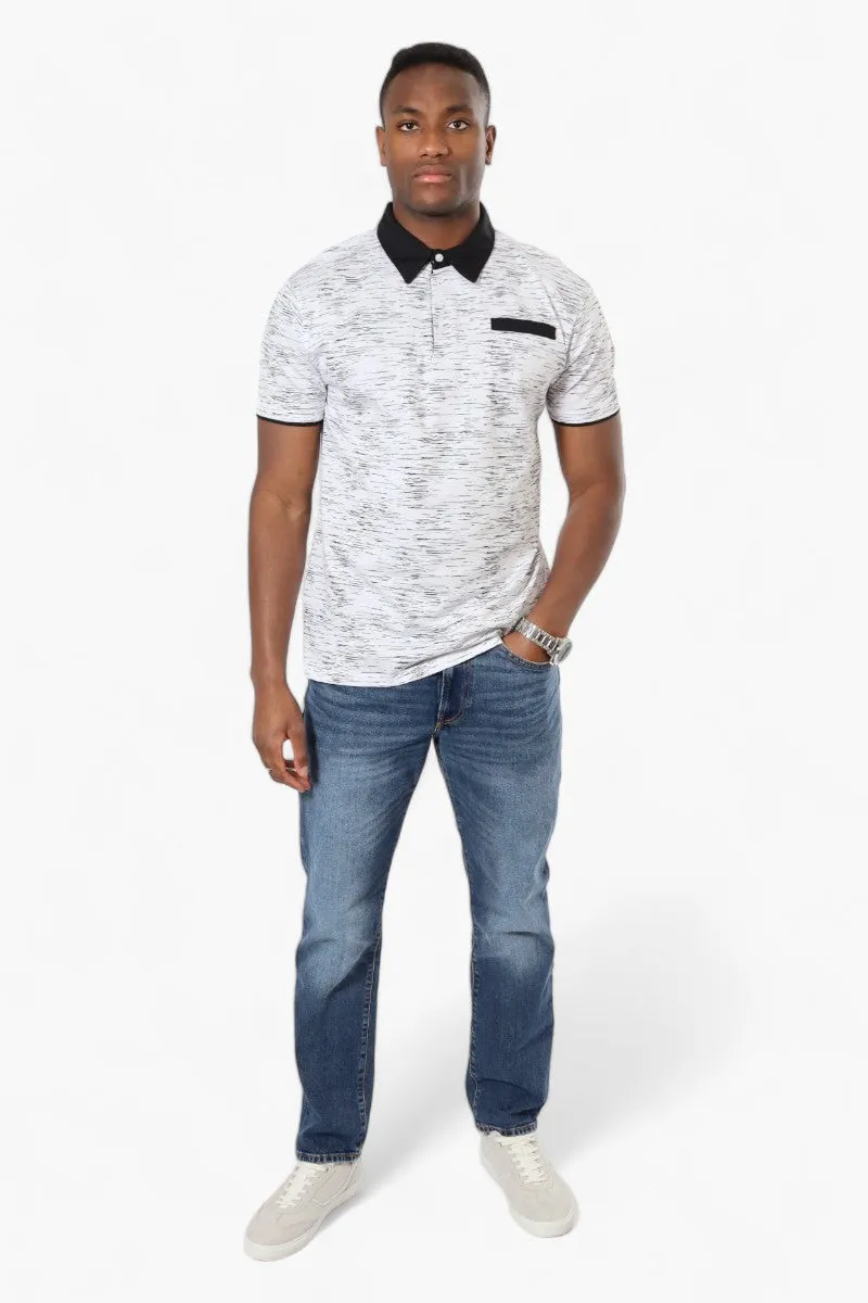 Jay Y. Ko Patterned Front Pocket Polo Shirt - White