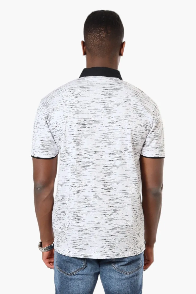 Jay Y. Ko Patterned Front Pocket Polo Shirt - White