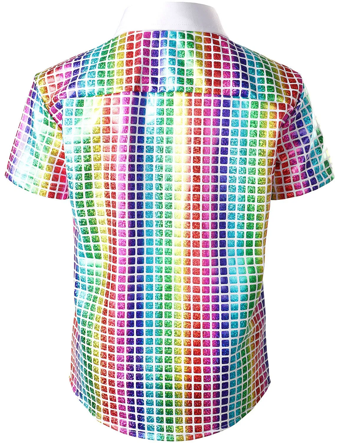 JOGAL Boy's Dress Shirt Sequins Button Down Shirts 70s Disco Party Costume