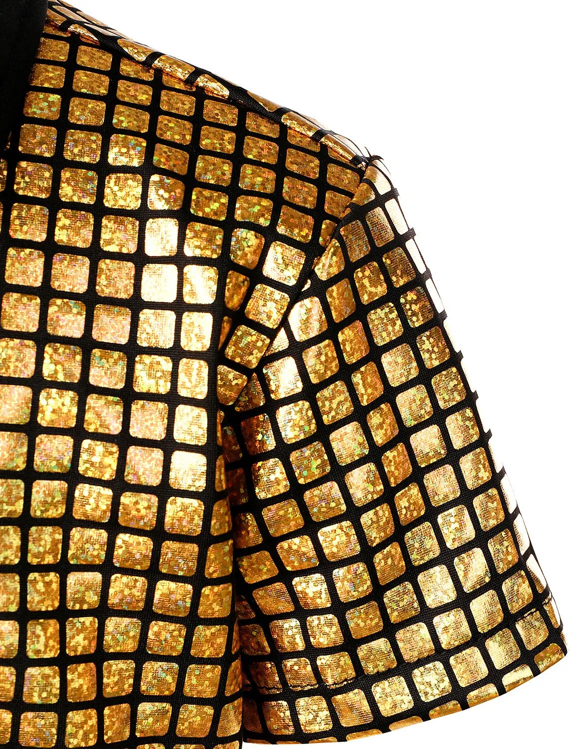 JOGAL Boy's Dress Shirt Sequins Button Down Shirts 70s Disco Party Costume