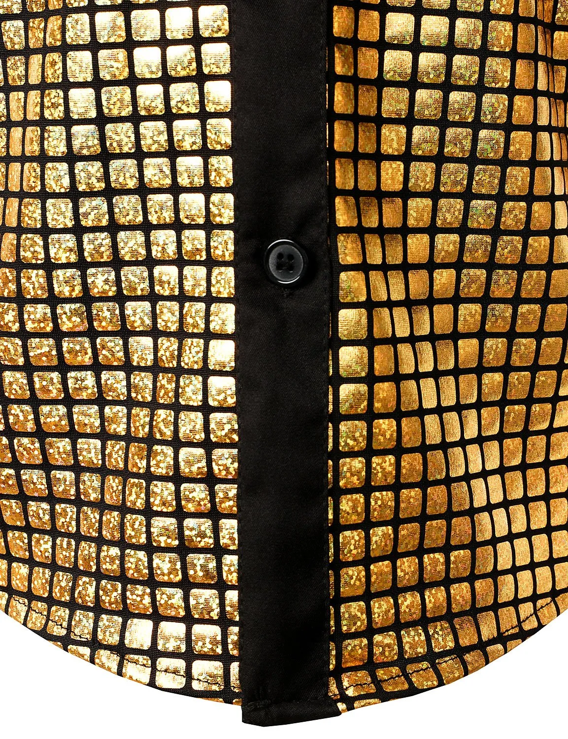 JOGAL Boy's Dress Shirt Sequins Button Down Shirts 70s Disco Party Costume