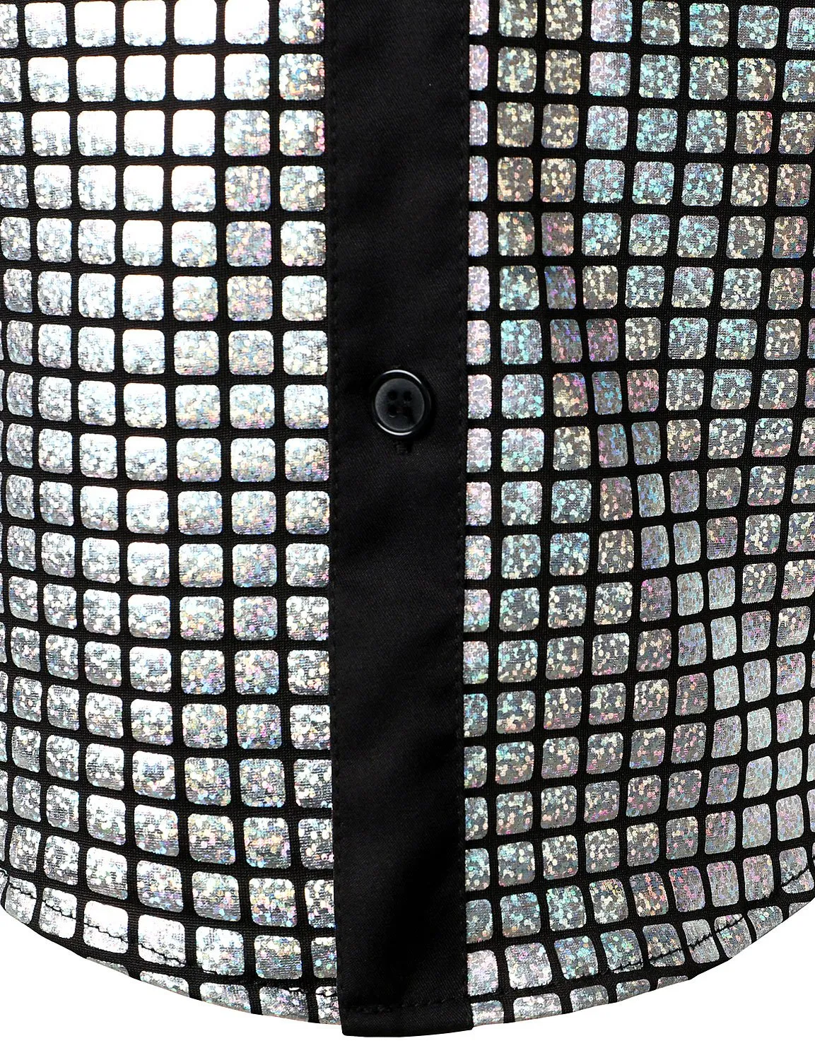 JOGAL Boy's Dress Shirt Sequins Button Down Shirts 70s Disco Party Costume