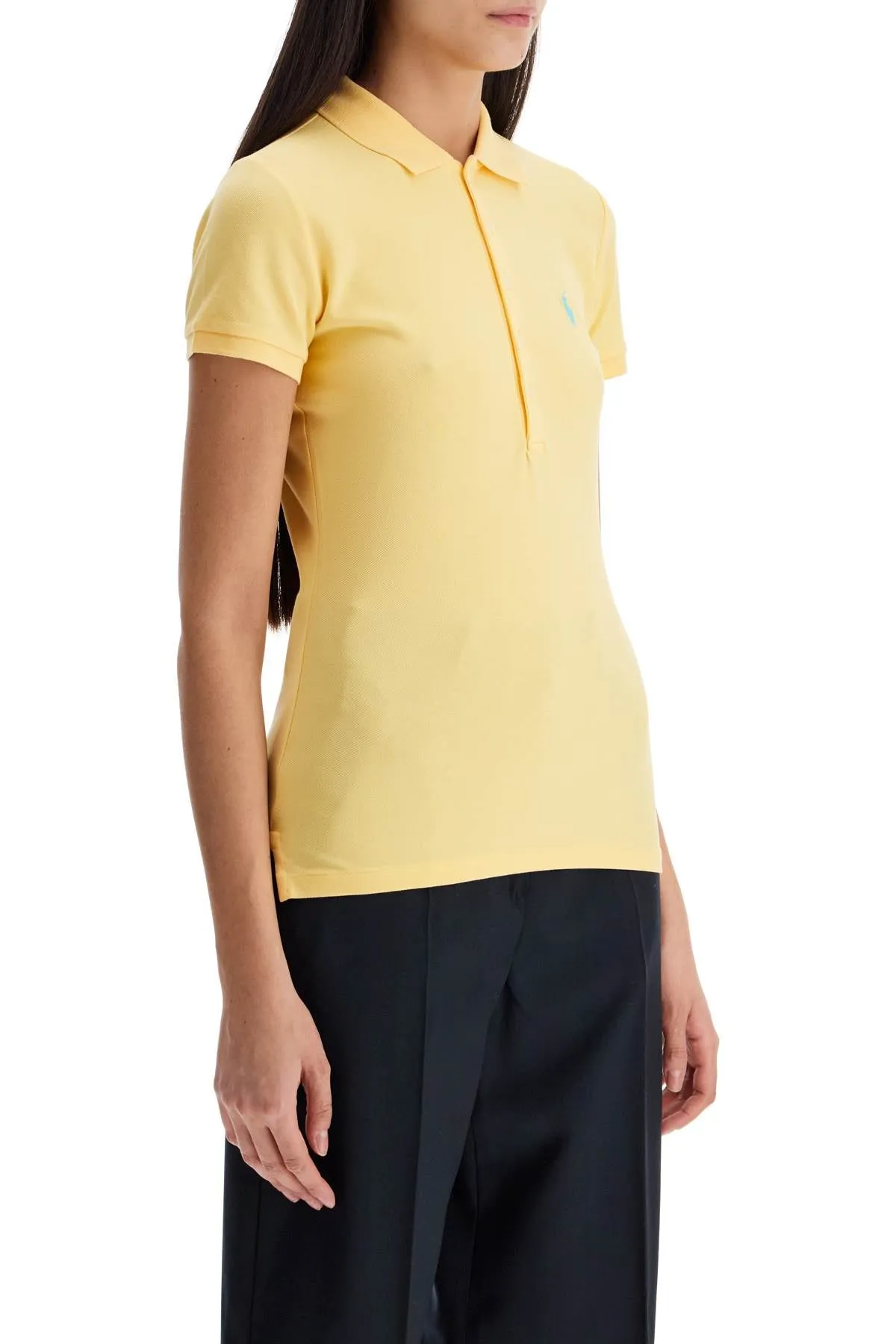 julie slim fit five button polo shirt 211870245030 CORN YELLOW/C6103