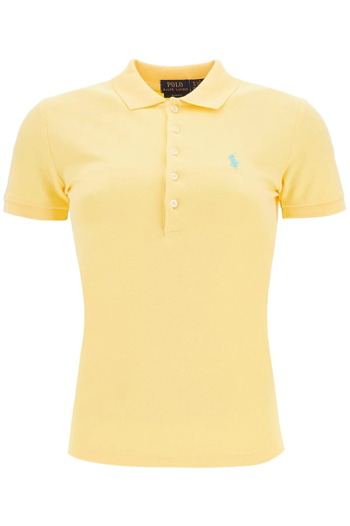 julie slim fit five button polo shirt 211870245030 CORN YELLOW/C6103