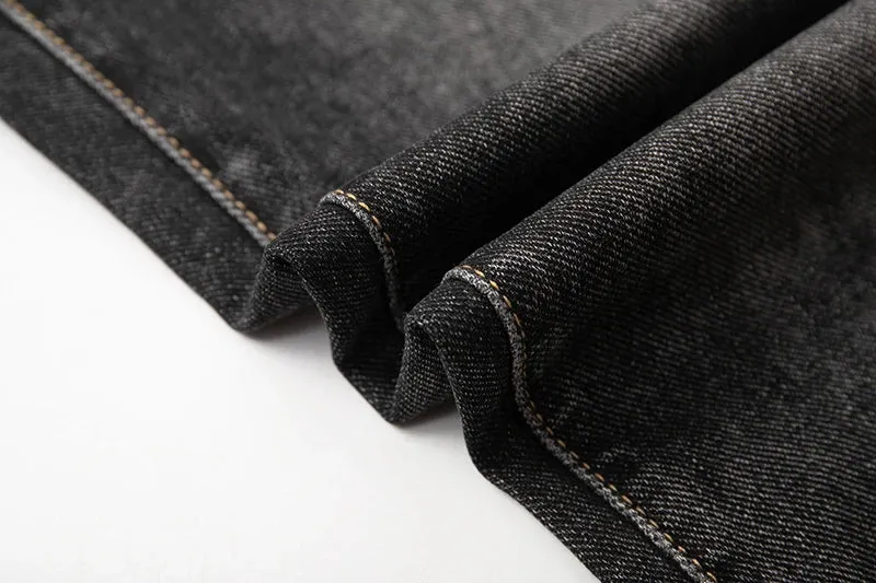 KSTUN Men's Jeans Black Gray Stretch Slim Straight Regular Fit Men Denim Pants Casaul Trousers Spring And Autumn High Quality