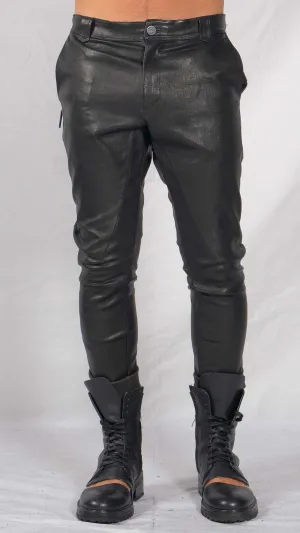 Leather Slim Stretch Pants