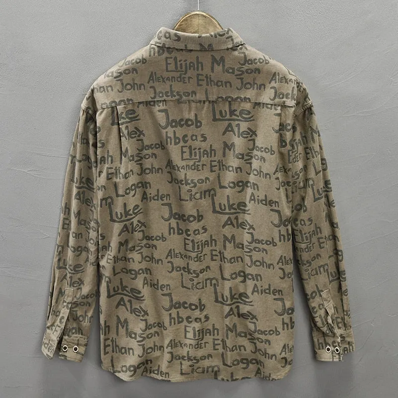 Letters and Names Printed Long-Sleeved Shirts