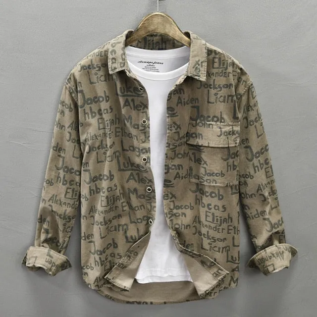 Letters and Names Printed Long-Sleeved Shirts