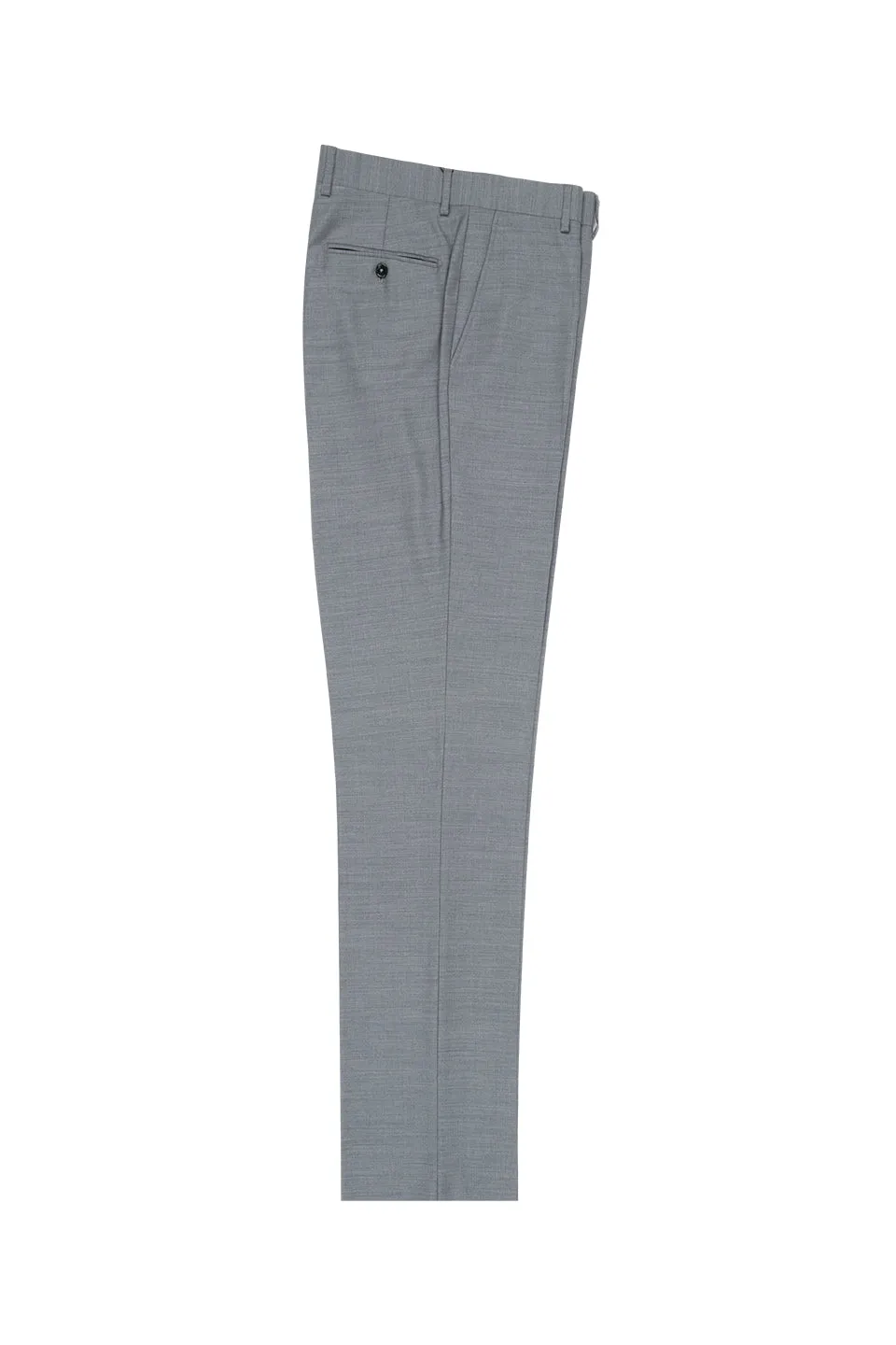 Light Gray Slim Fit, Pure Wool Dress Pants by Tiglio Luxe E09063/26