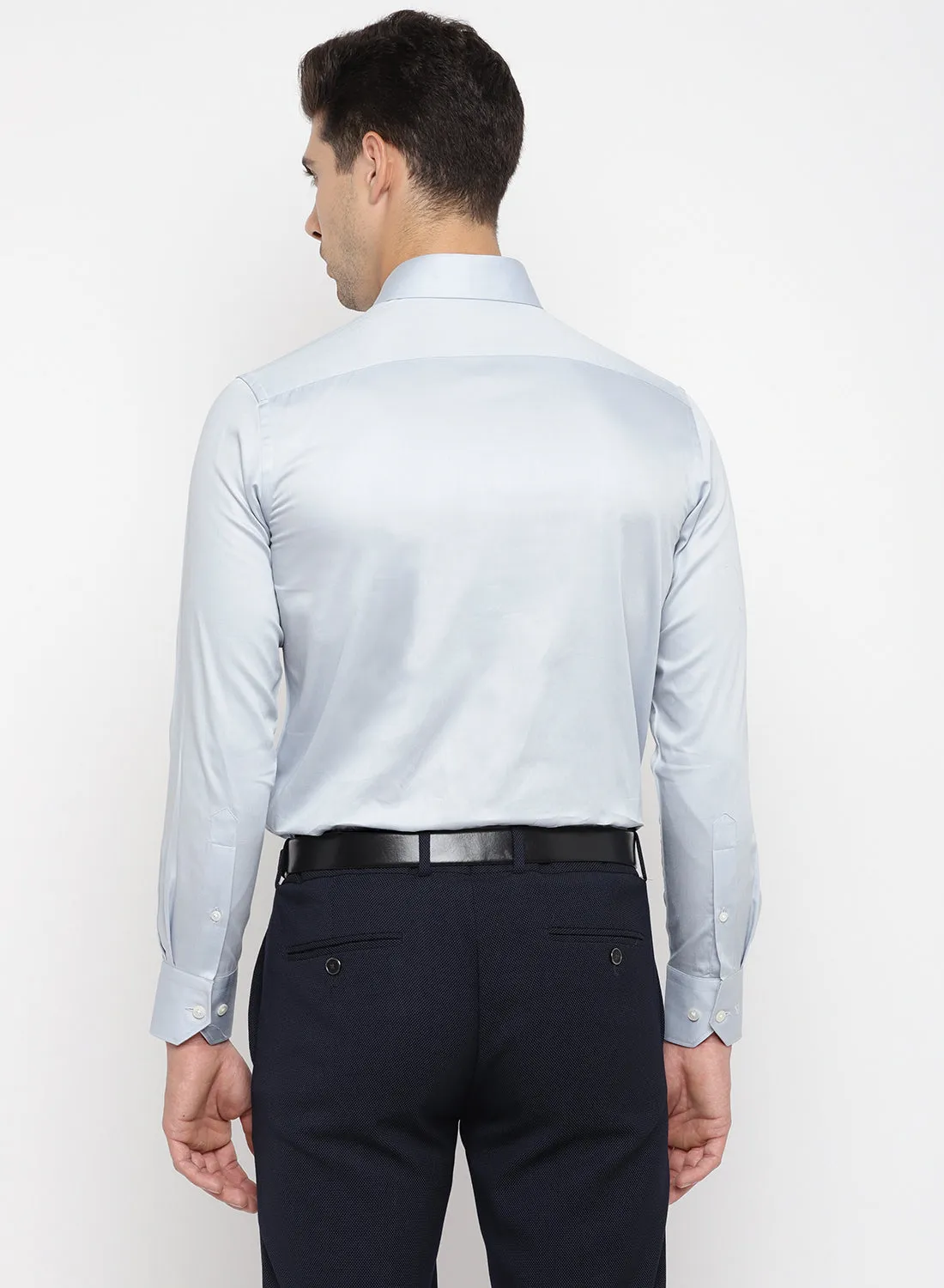 Light Grey Cotton Full Sleeve Shirt