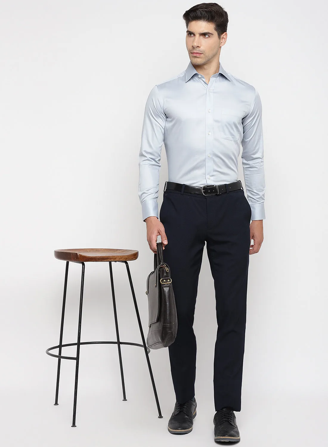 Light Grey Cotton Full Sleeve Shirt
