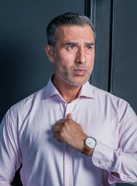 Light Pink Patterned Men's Shirt