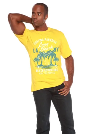 Long Beach Men's Bamboo Viscose/Organic Cotton Short Sleeve Graphic T-Shirt