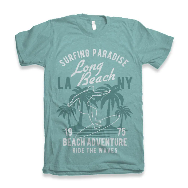 Long Beach Men's Bamboo Viscose/Organic Cotton Short Sleeve Graphic T-Shirt