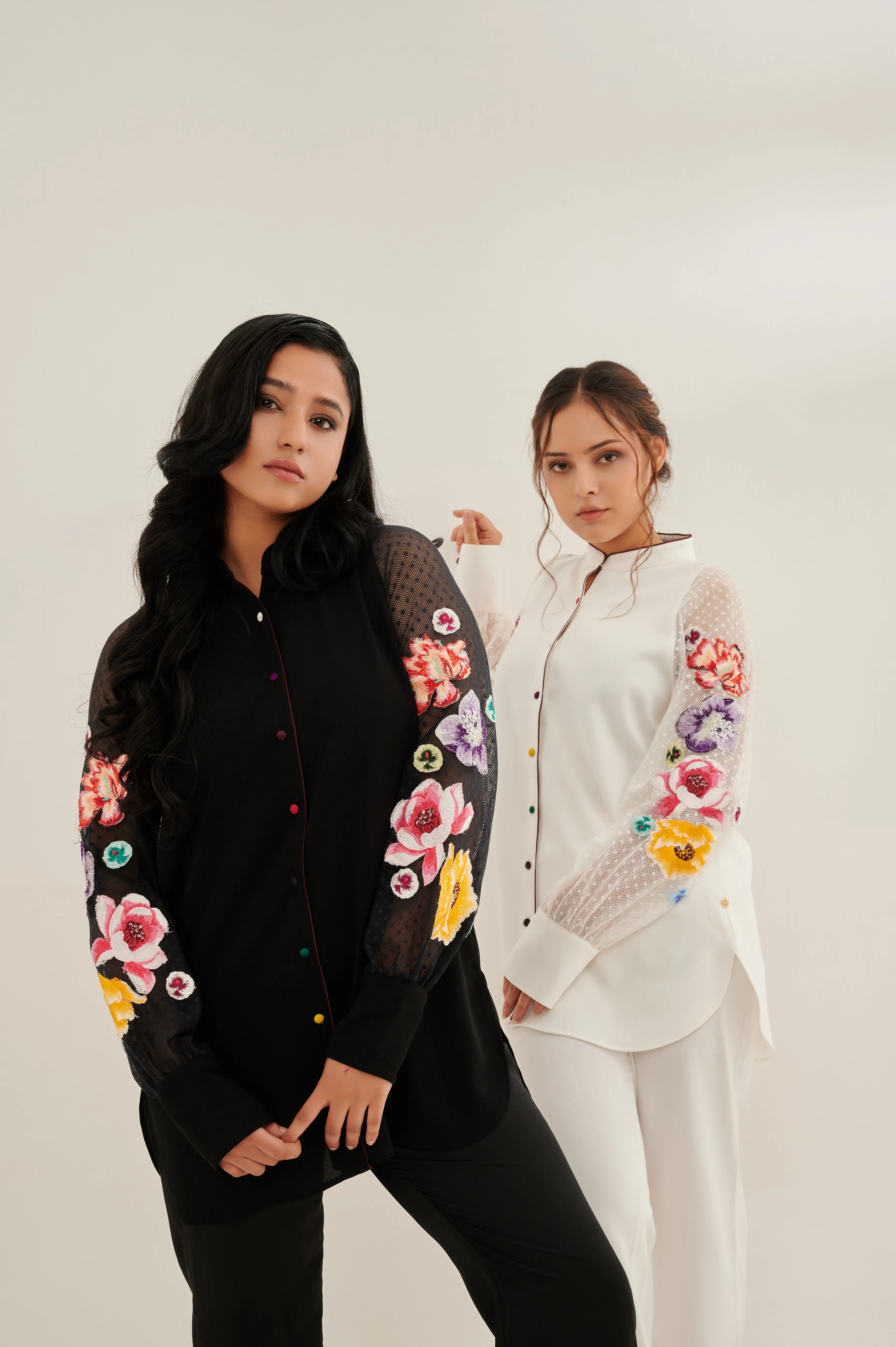 LOUVRETTE formal embroidery shirt