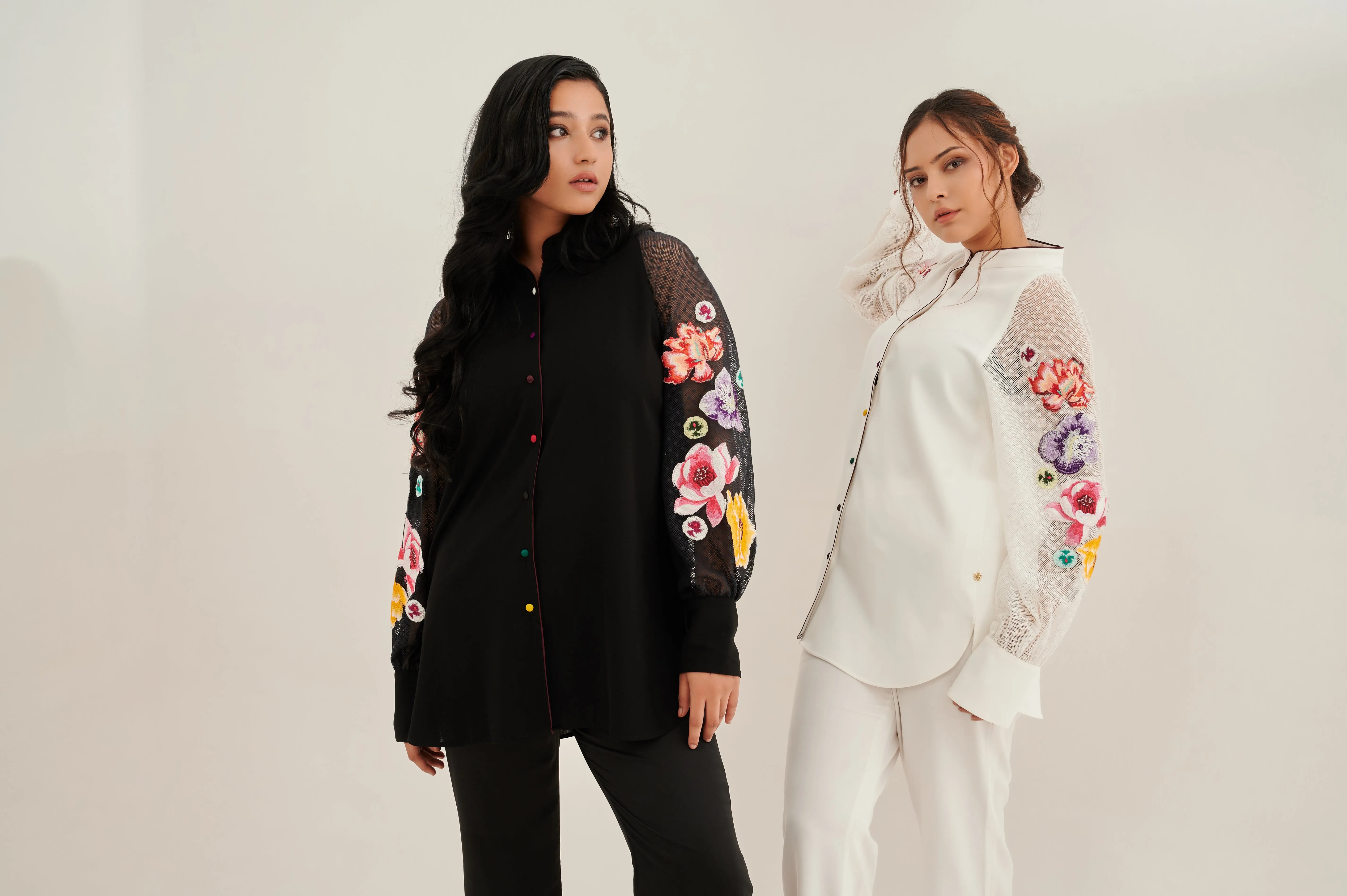 LOUVRETTE formal embroidery shirt