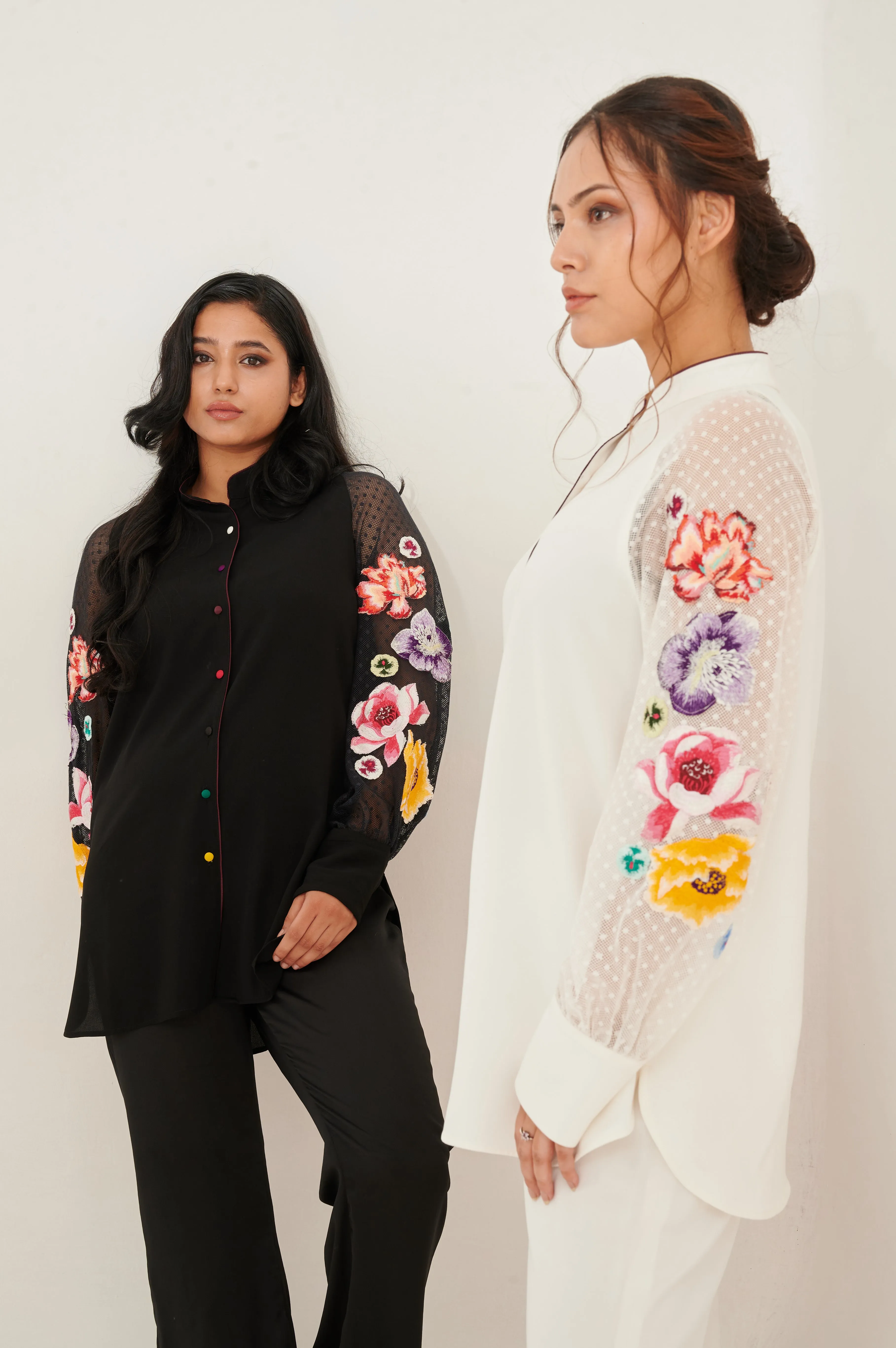 LOUVRETTE formal embroidery shirt