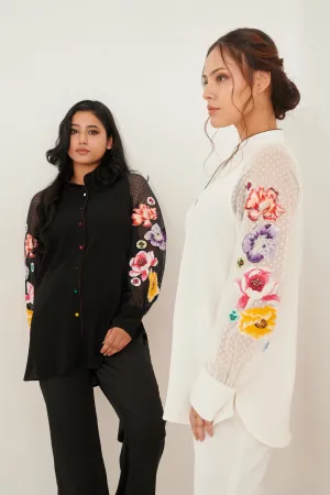 LOUVRETTE formal embroidery shirt