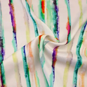 Lucy Multicolour Painted Stripes Viscose SHOWROOM SAMPLE 34CM X 60CM