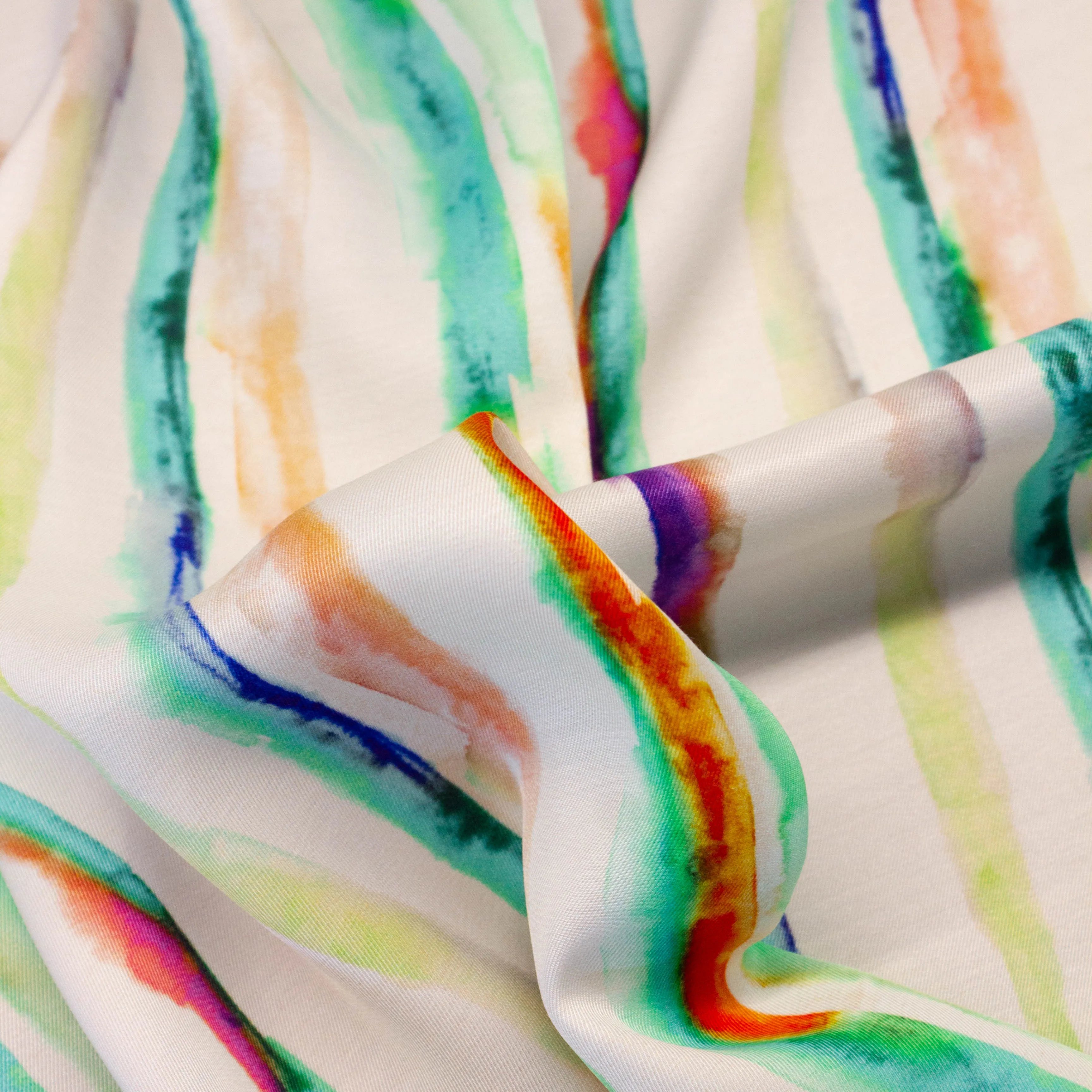Lucy Multicolour Painted Stripes Viscose SHOWROOM SAMPLE 34CM X 60CM