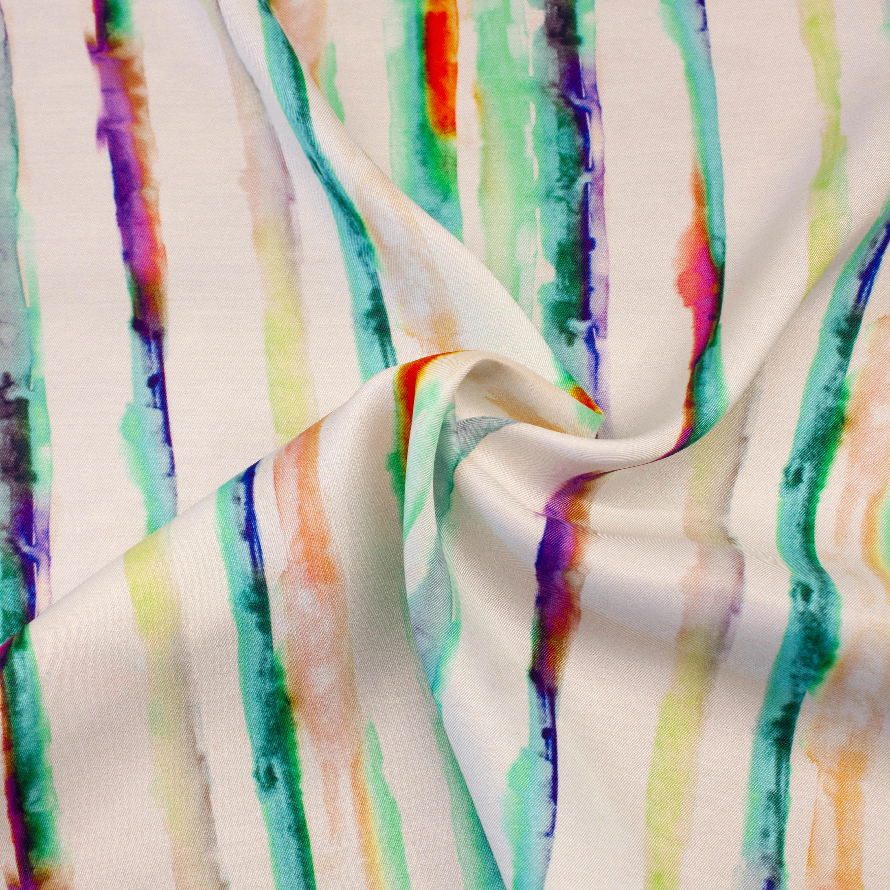 Lucy Multicolour Painted Stripes Viscose SHOWROOM SAMPLE 34CM X 60CM