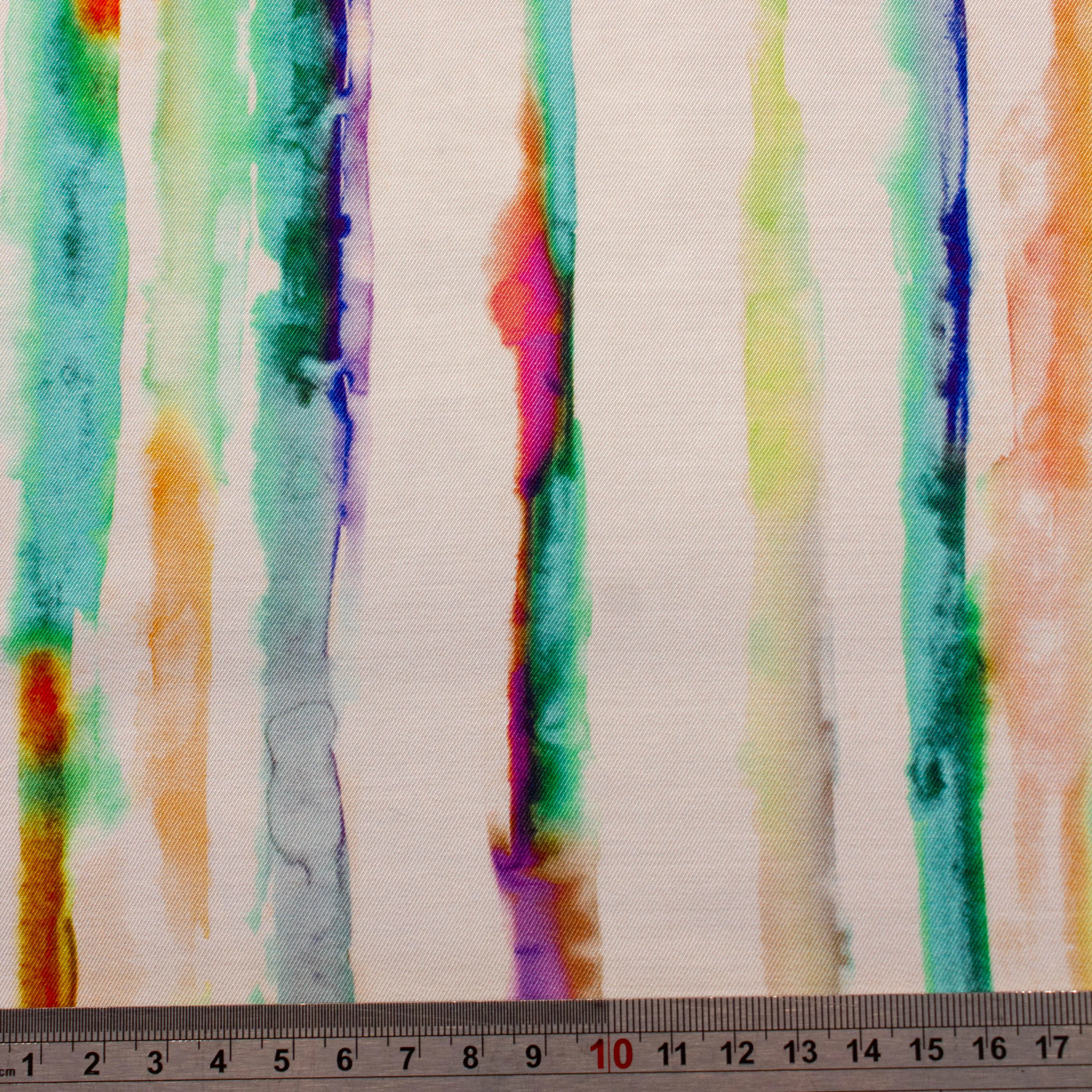 Lucy Multicolour Painted Stripes Viscose SHOWROOM SAMPLE 34CM X 60CM