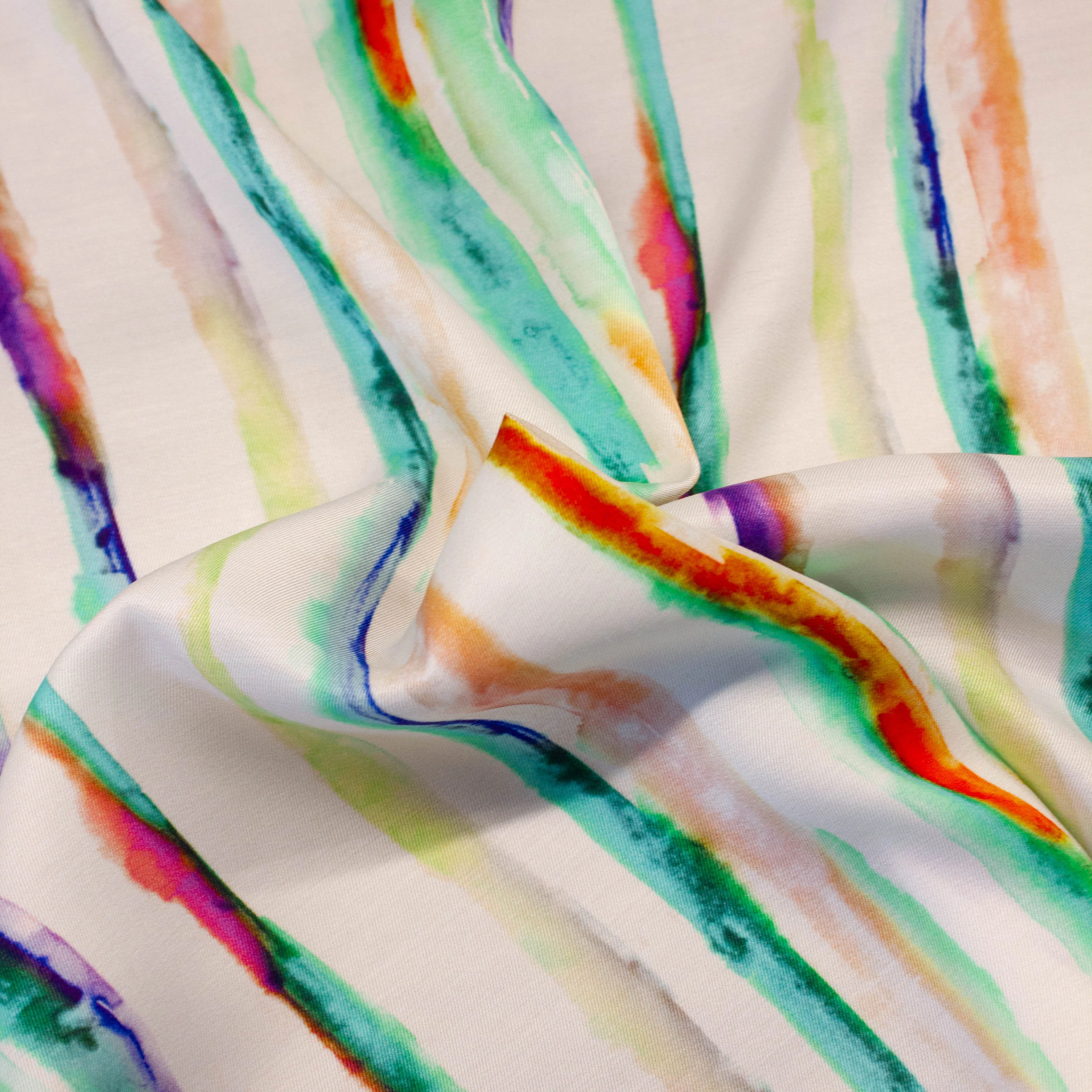 Lucy Multicolour Painted Stripes Viscose SHOWROOM SAMPLE 34CM X 60CM