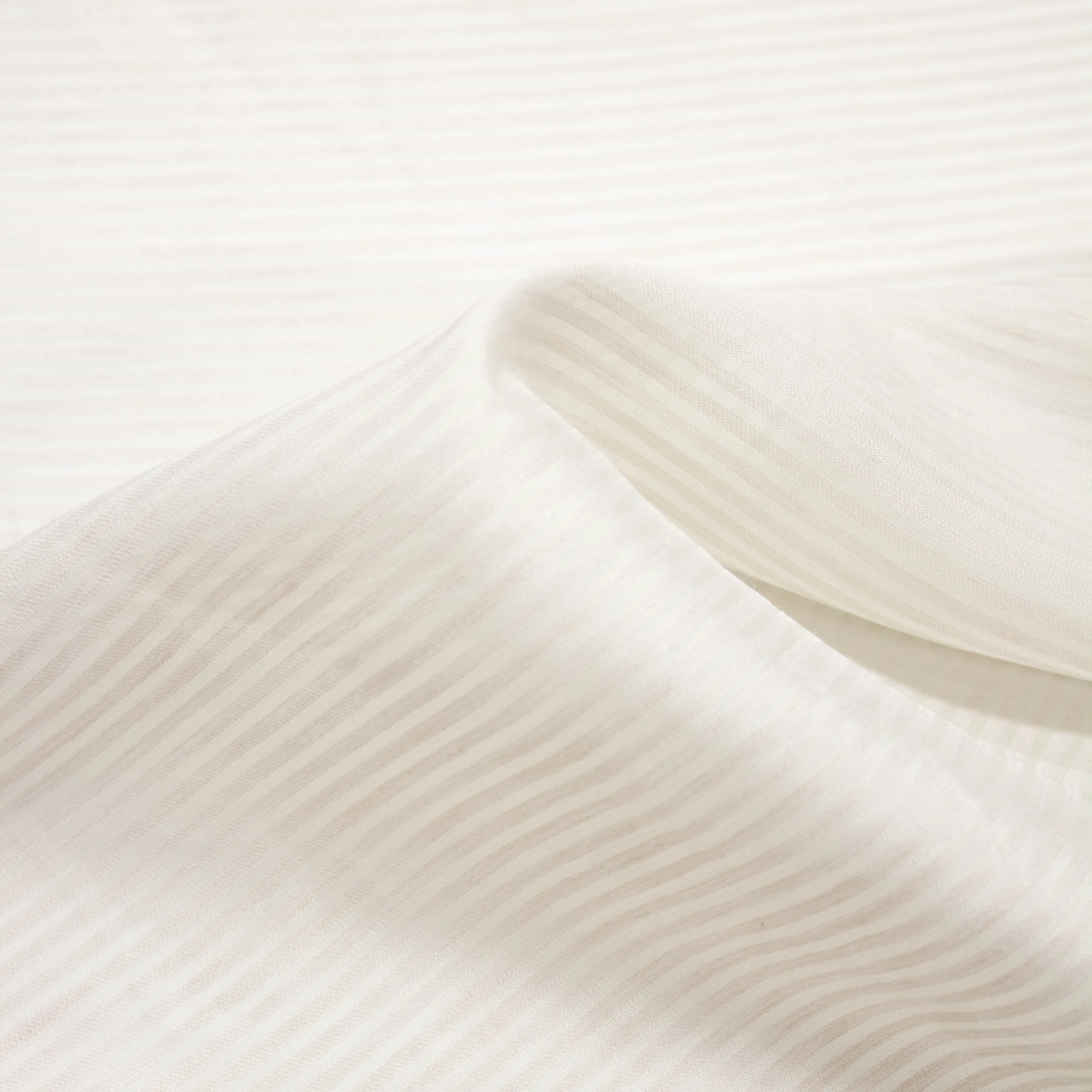 Lude Greige Striped Cotton Silk Blend