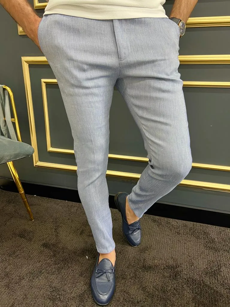 Luke Slim Fit Blue Trouser