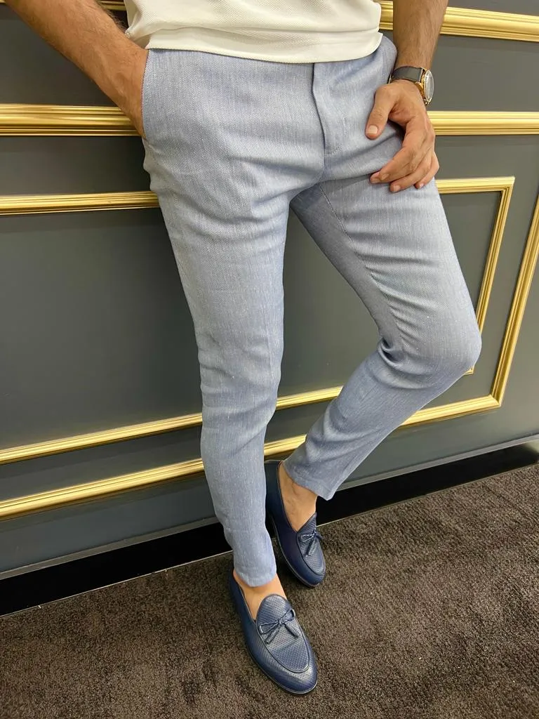 Luke Slim Fit Blue Trouser