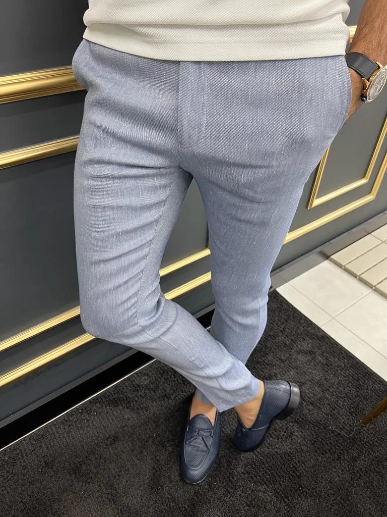 Luke Slim Fit Blue Trouser