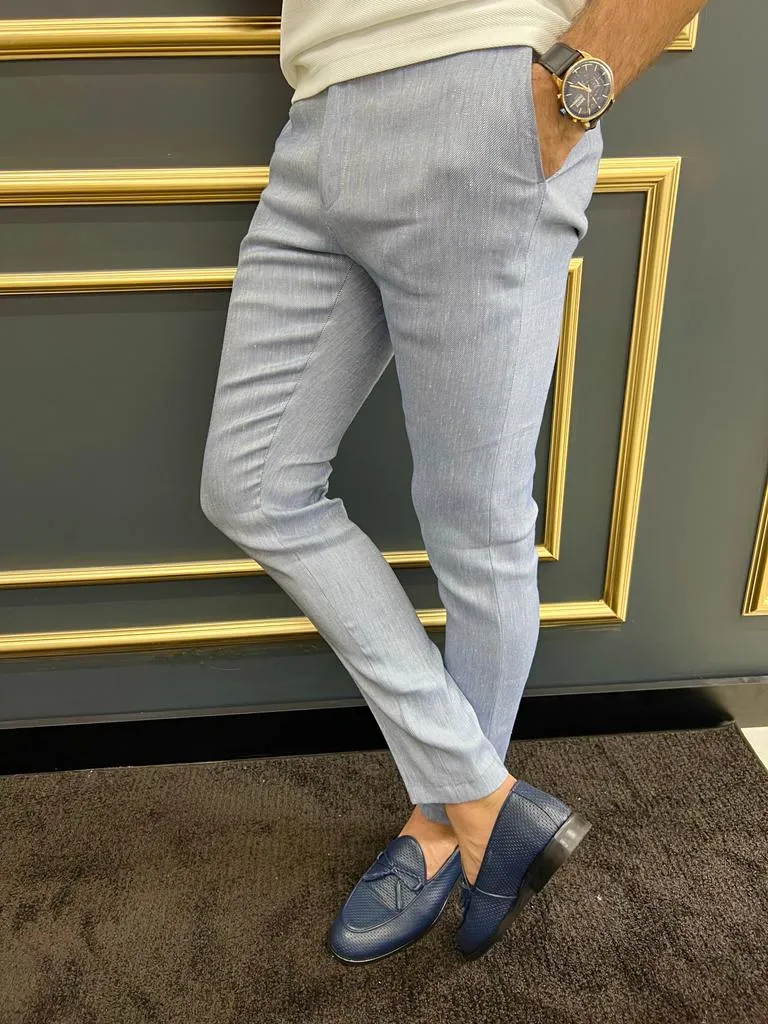 Luke Slim Fit Blue Trouser