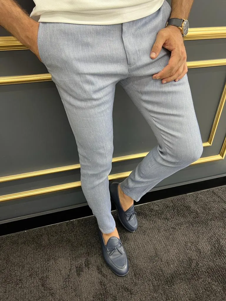 Luke Slim Fit Blue Trouser