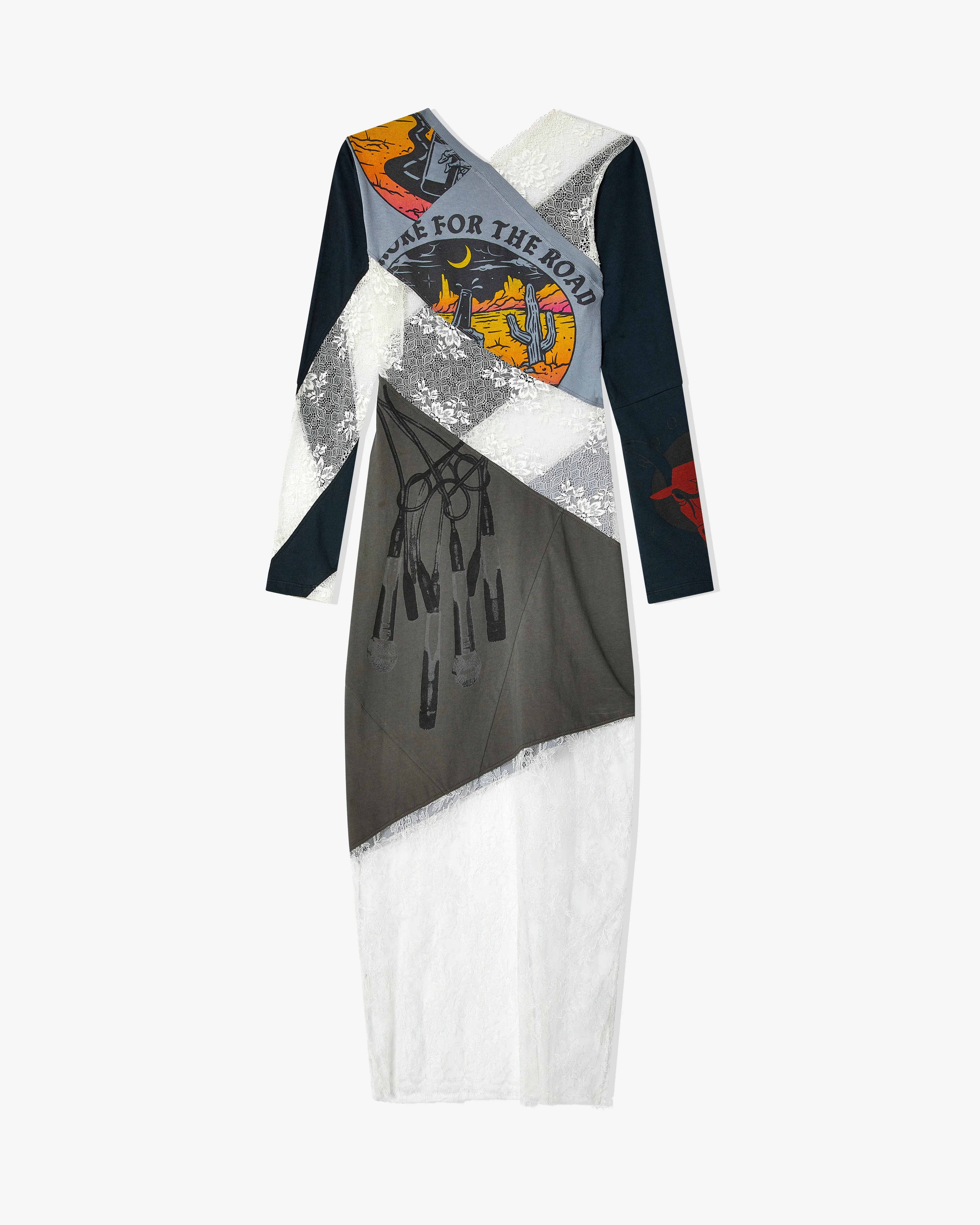 Marine Serre - Women's Upcycled T-Shirts And Lace T-Shirt Dress - (Night Owl)