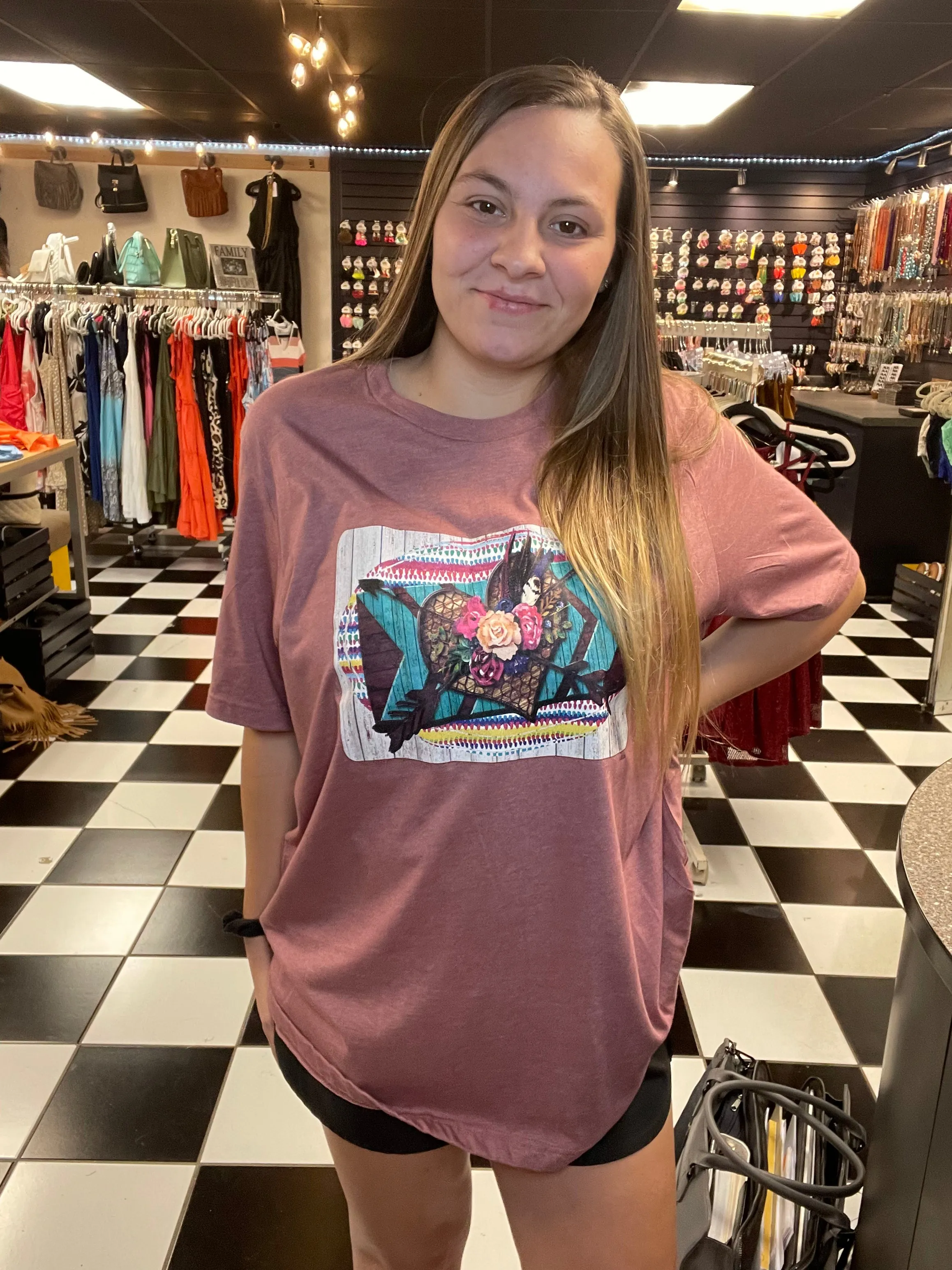 Mauve Heart Arrow Tee