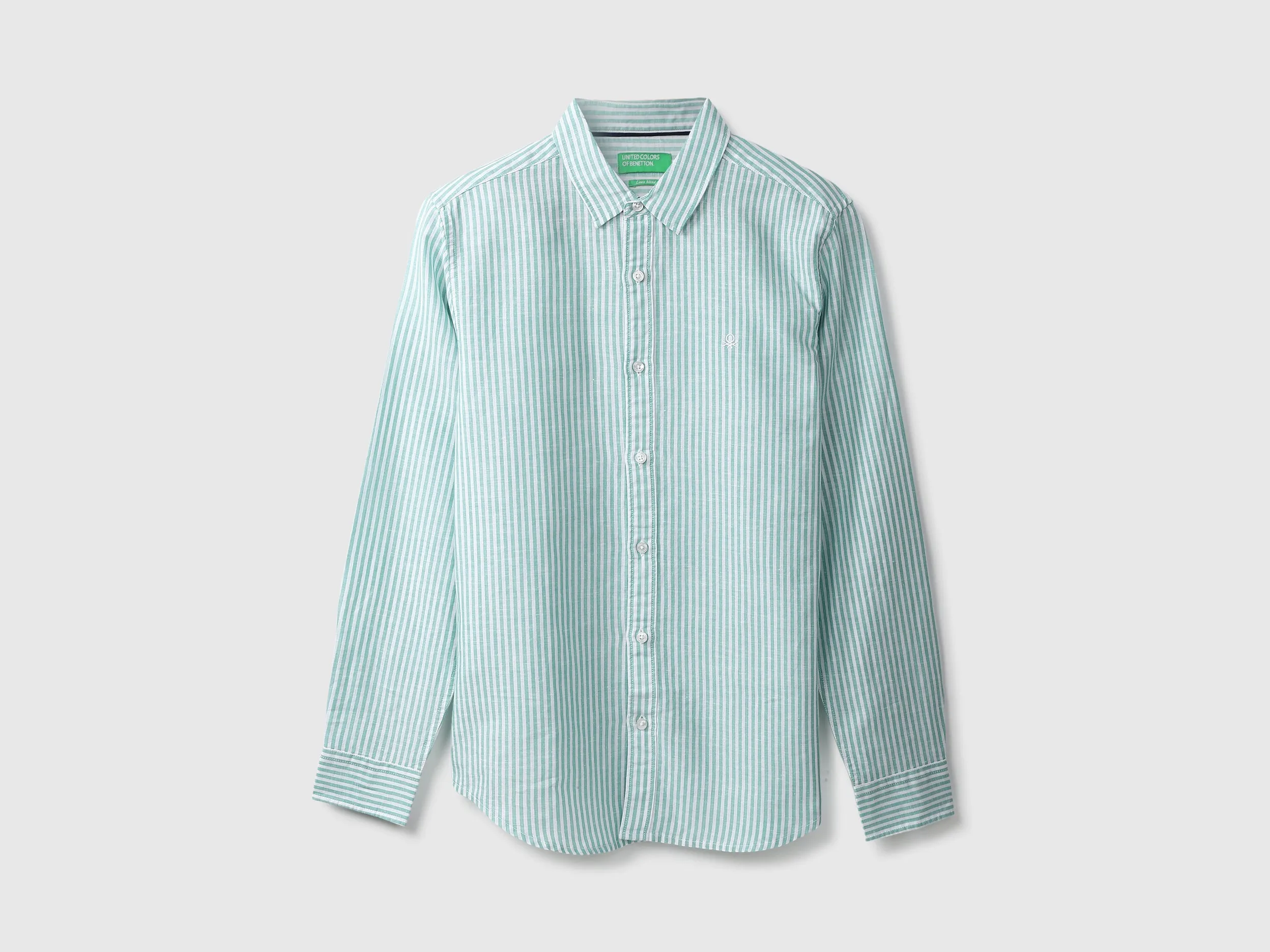 Men Blue Striped Slim Shirt
