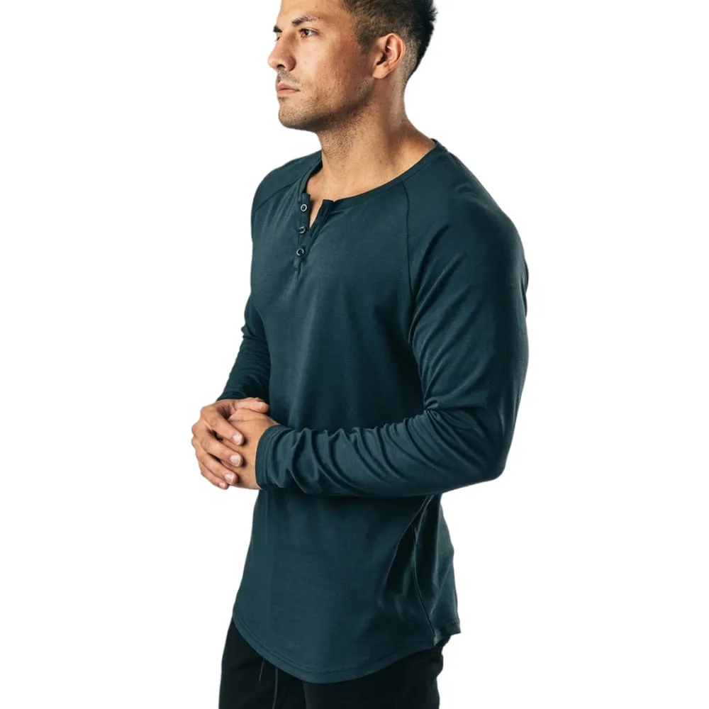 Men Casual Polo Shirts Cotton Without Collar Long Sleeve Tee Tops Man Streetwear Solid Color Shirt