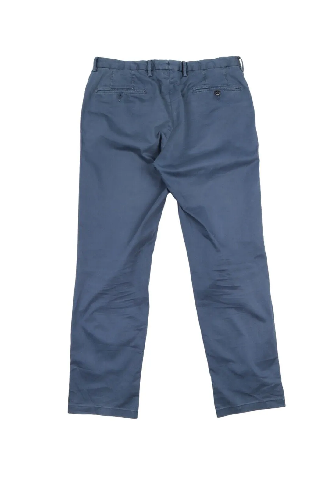 Men's BOGLIOLI Navy Blue Cotton Dyed Chino Pants Trousers Size 46 R / 30