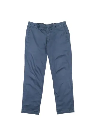 Men's BOGLIOLI Navy Blue Cotton Dyed Chino Pants Trousers Size 46 R / 30