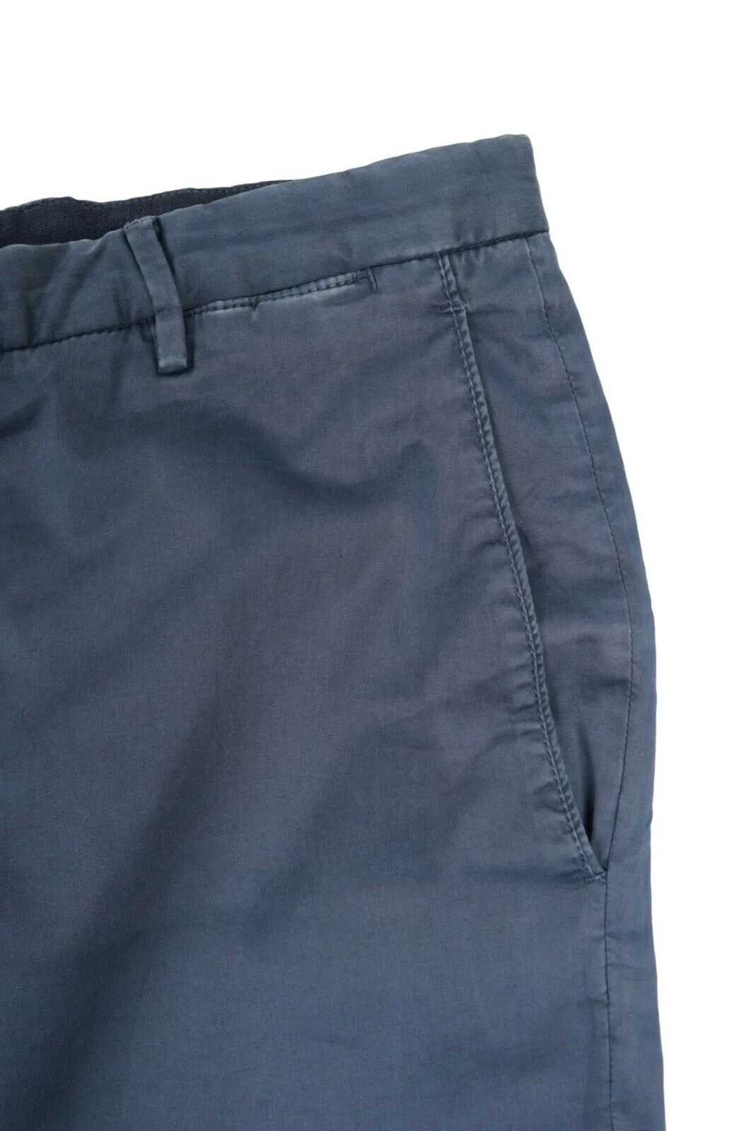 Men's BOGLIOLI Navy Blue Cotton Dyed Chino Pants Trousers Size 46 R / 30